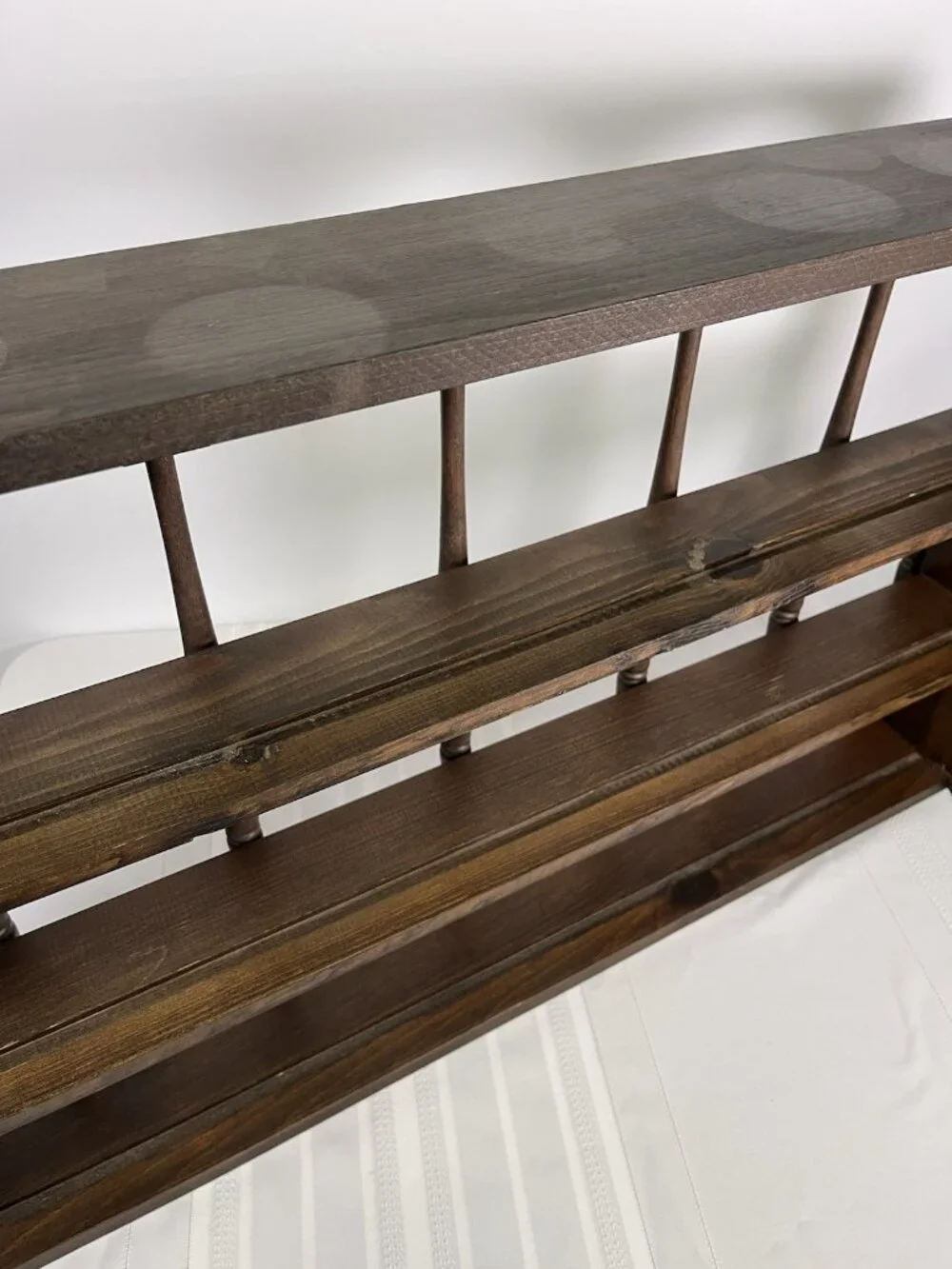 Vintage Colonial Revival Wooden Wall Shelf Spindle Knick Knack Rack Cottagecore